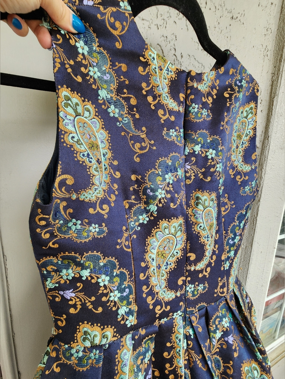 Cynthia Rowley paisley brocade A-line dress Sz 6 $300 MSRP B13 - Picture 4 of 5